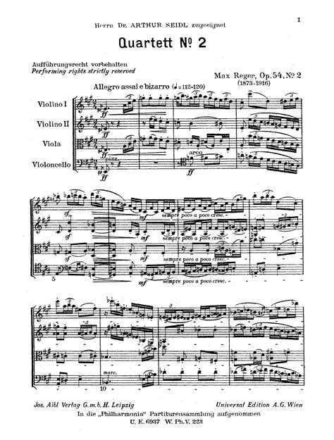 II. Streichquartett, Op. 54, No. 2, La Majeur, A Dur, A Major